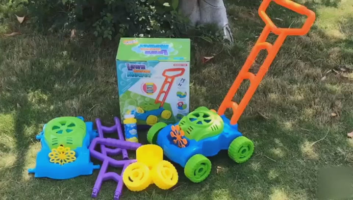 Plastic Hand Push Bubble Machine Electric Blowing Bubble Parent-child Outdoor Children's Tank Car Toy Summer |  CRADLE.